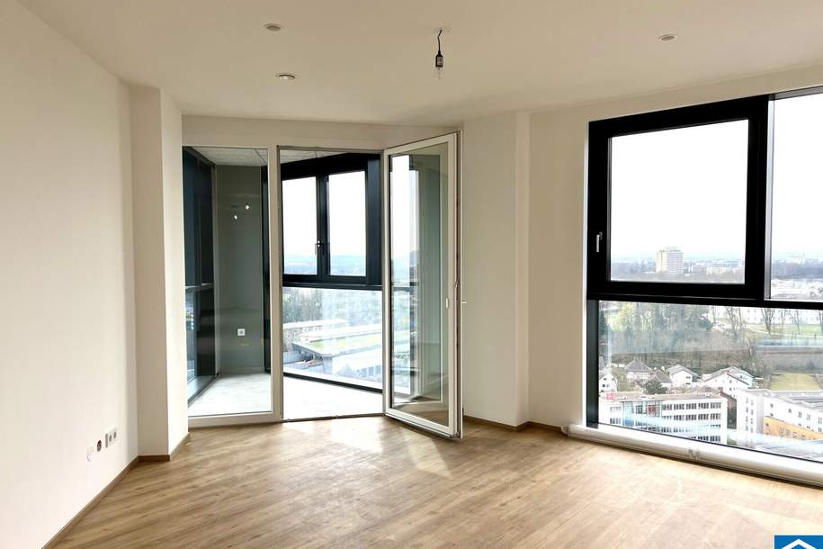 Urbanes Wohnen im High Five Tower ab Sommer 2025! Kompakte 1-Zimmer-Wohnung mit Loggia, Wohnung-miete, 830,01,€, 4020 Linz(Stadt)