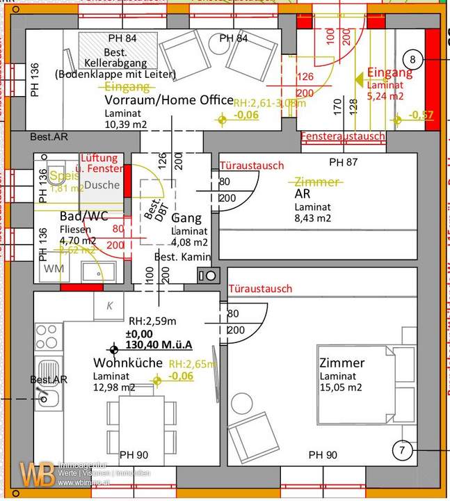 ERSTBEZUG nach Kernsanierung, schlüsselfertig 2 Zimmer & Küche, Garten, sofort beziehbar