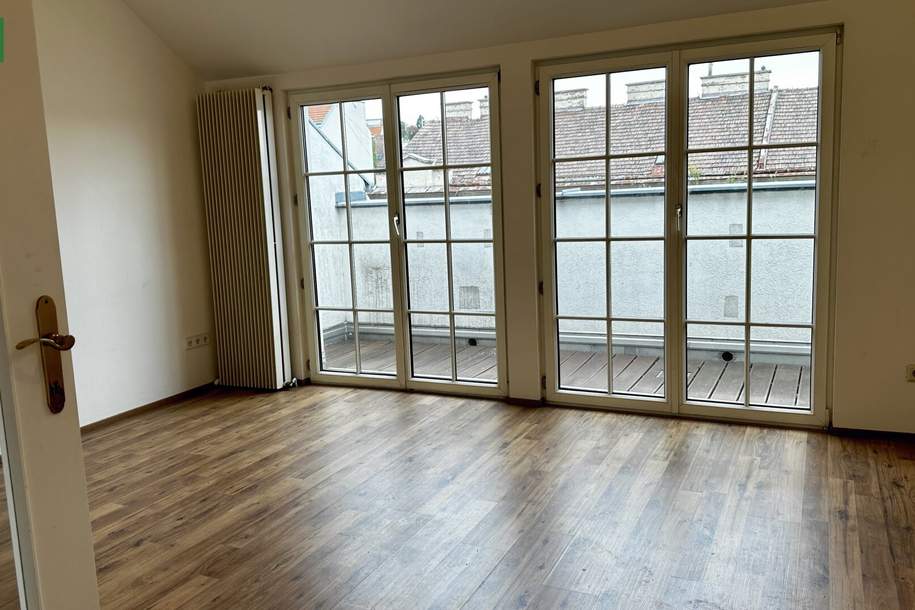 (Verfügbar wegen Rücktritt.) Tolle 3-Zimmer DG-Wohnung mit Balkon - korrekte, langfristige &amp; verlässliche Mieter erwünscht., Wohnung-miete, 1.148,40,€, 1150 Wien 15., Rudolfsheim-Fünfhaus