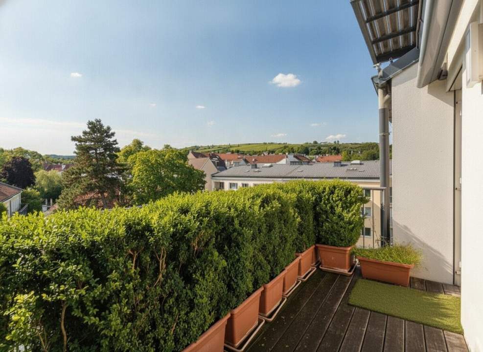 3-Zimmer-Wohnung zum Wohlfühlen mit West-Außenfläche inklusive Küche – Ruhe, Grünblick und perfekte Anbindung - Garage