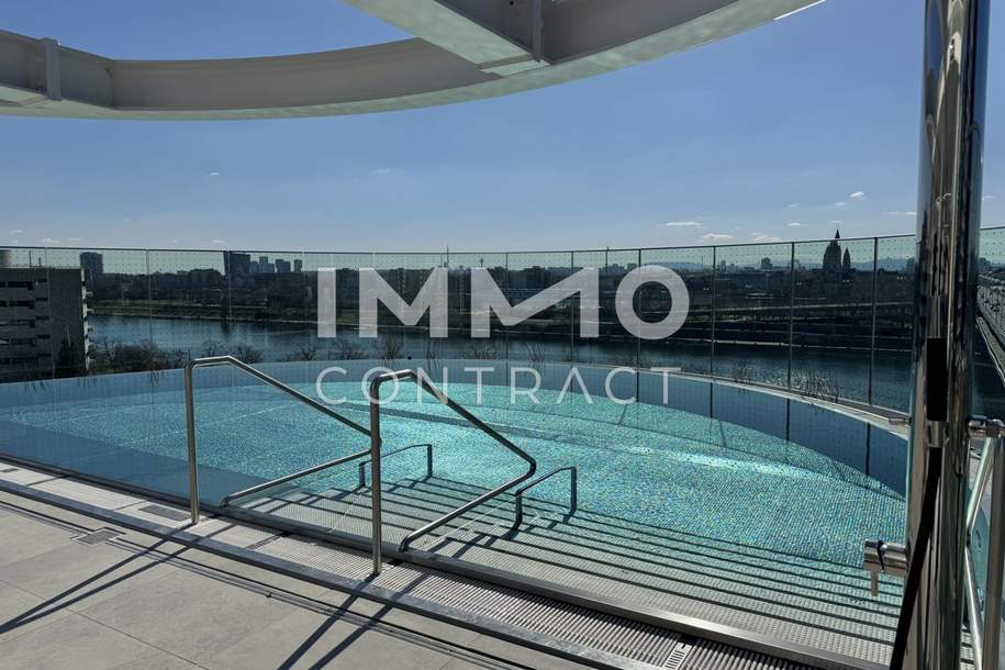 Wunderbares Studio (Neubau, Erstbezug) mit Top-Aussicht Neue Donau: Gym, Spa, Pool, Lounges im Haus, Wohnung-kauf, 329.000,€, 1220 Wien 22., Donaustadt