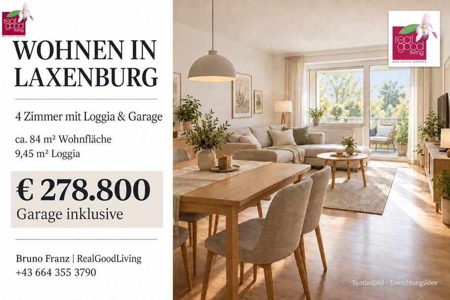 CHARMANTE 4-ZIMMER-WOHNUNG IN LAXENBURG – MIT 9,45 m² LOGGIA &amp; EIGENER GARAGE UM € 278.800 !!, Wohnung-kauf, 278.800,€, 2361 Mödling
