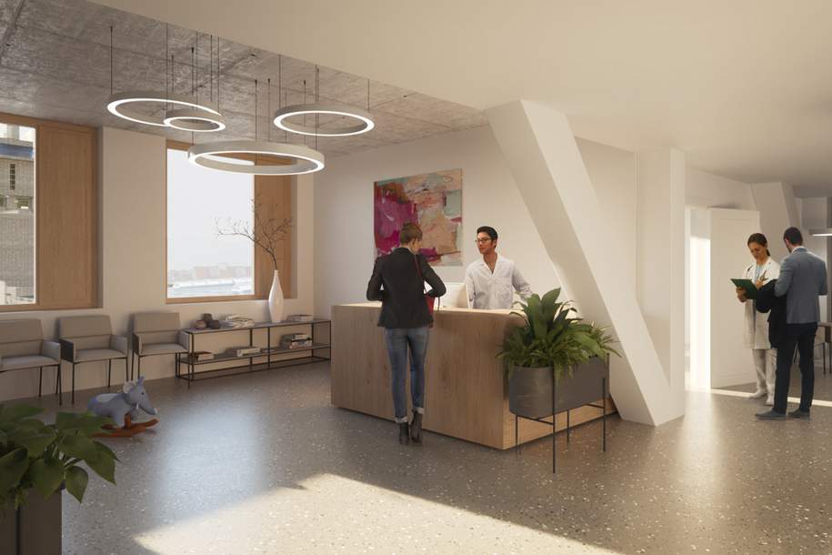 Gut aufgeteilte Ordinationsfläche mit großzügiger Terrasse - 170m², Gewerbeobjekt-miete, 3.735,33,€, 1230 Wien 23., Liesing