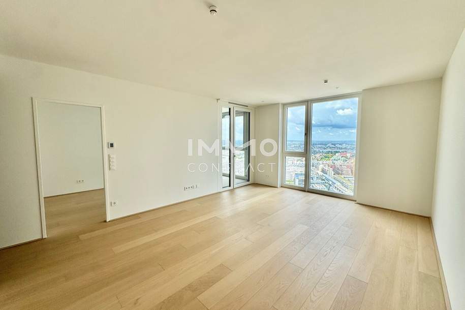 32. Stock: Citylife Pur - 2 Zimmer mit Weitblick - U1 Kagran: Provisionsfrei und Erstbezug, Wohnung-kauf, 435.000,€, 1220 Wien 22., Donaustadt
