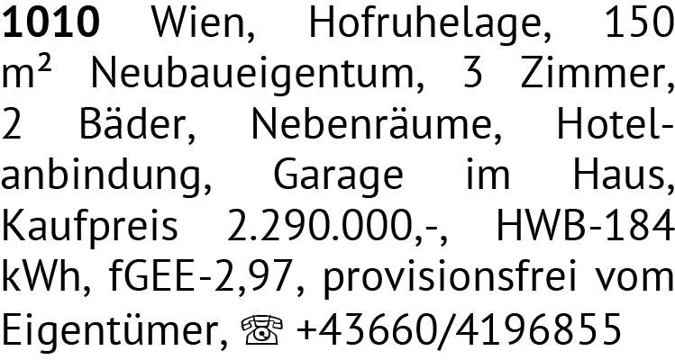 1010 Wien, Hofruhelage, 150