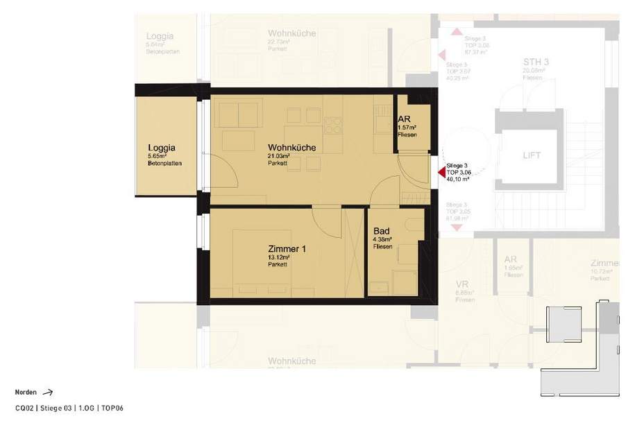 Gymelsdorfer Gasse 48 / City Quartier 02, 2700 Wiener Neustadt, Wohnung-miete, 649,00,€, 2700 Wiener Neustadt(Stadt)