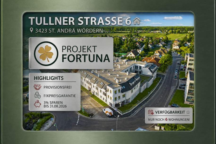 ++ NUR NOCH 6 WOHNUNGEN ++ 3 % Preisvorteil, Wohnung-kauf, 329.000,€, 3423 Tulln