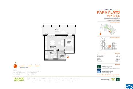 Exklusive Lage im Herzen Wiens – PARK FLATS als Anlagechance, Wohnung-kauf, 180.000,€, 1030 Wien 3., Landstraße