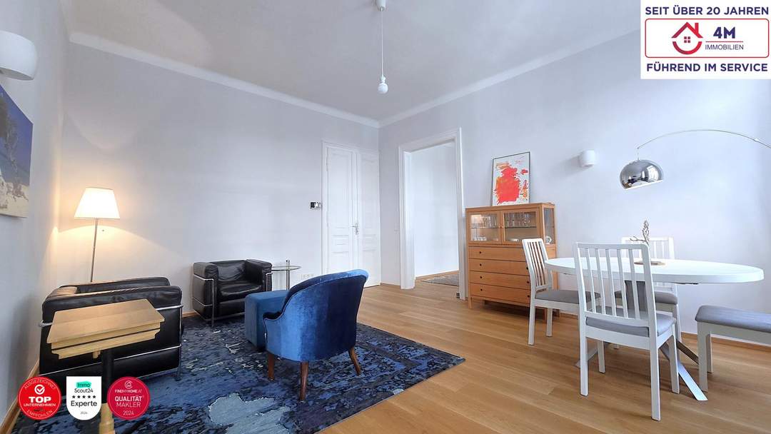 Top-sanierte, helle 2-Zimmer-Altbauwohnung im Herzen des 8. Bezirks