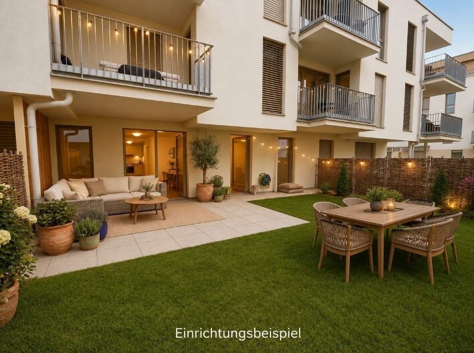 4-Zimmer-Gartenwohnung mit Einbauküche und Eigengarten | Erstbezug | Hofruhelage