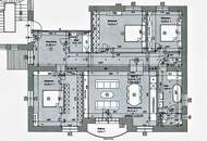 GRINZINGER STRASSE, klimatisierte 124 m2 Altbau mit Balkon, Wohnküche, 3 Zimmer, 2 Bäder, teilmöbliert, Gartenmitbenutzung