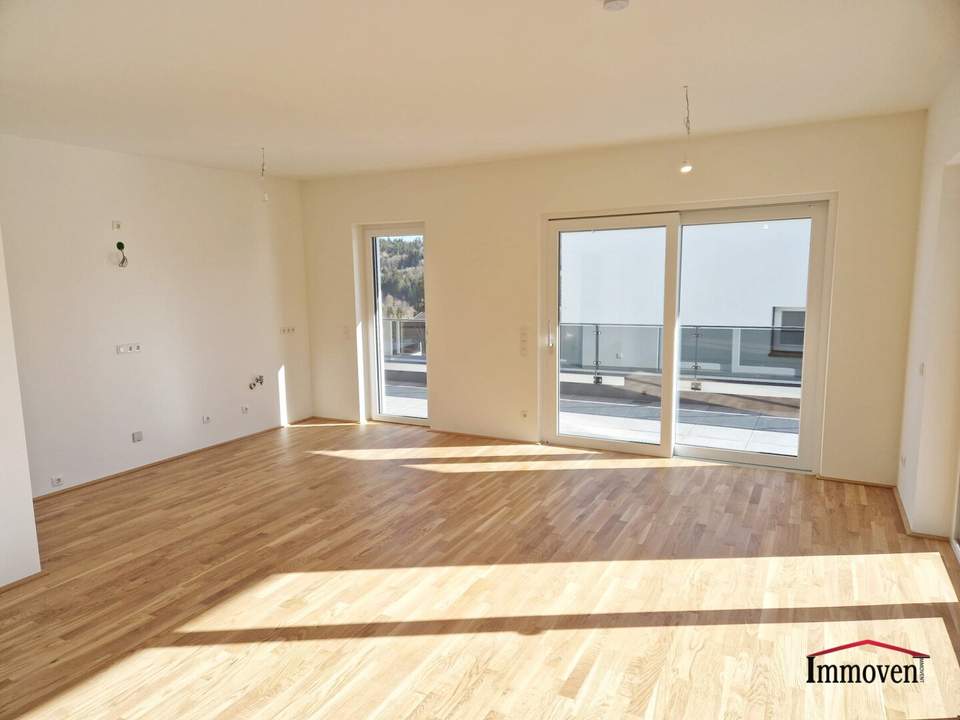 FINANZIERUNGSAKTION* - Erstbezug und Ruhelage in Mariatrost: moderne 4-Zimmerwohnung mit Terrasse, mit Garten und 2 Tiefgaragenplätze
