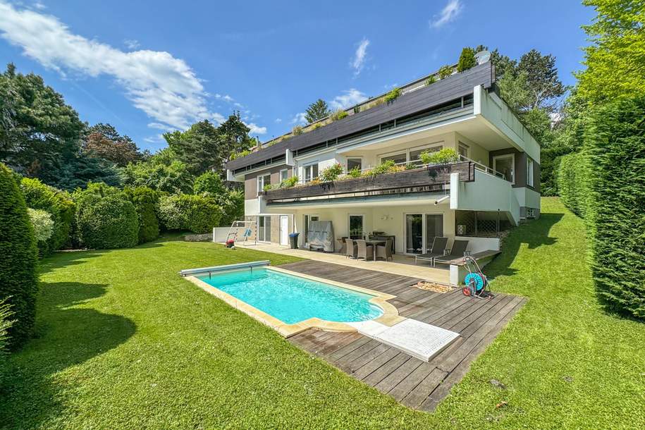 Luxuriöse Villa mit Panorama-Blick in den Pötzleinsdorfer Schloßpark, Wellnessoase und Gartenidylle, Haus-kauf, 3.995.000,€, 1180 Wien 18., Währing