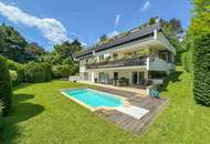 Luxuriöse Villa mit Panorama-Blick in den Pötzleinsdorfer Schloßpark, Wellnessoase und Gartenidylle