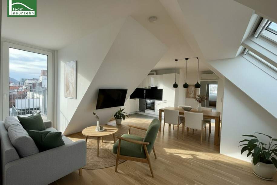 Klimatisierte Maisonette mit Weitblick-Dachterrasse in top Lage nahe U6, Millennium City und Donau!, Wohnung-miete, 2.099,00,€, 1200 Wien 22., Donaustadt