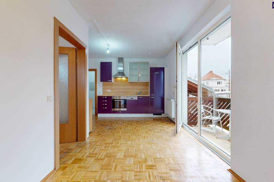 Ideal für Singles &amp; Paare: Moderne 2‑Zimmer‑Wohnung mit Balkon in ruhiger Siedlungslage inkl. Parkplatz! Perfekte Raumaufteilung &amp; Top‑Anbindung! Ab 15.05.2026 verfügbar!, Wohnung-miete, 634,15,€, 8055 Graz(Stadt)