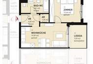 2-Zimmer-Mietwohnung inkl Komplettküche, Loggia Außenfläche und Kellerabteil / HS17 Top A-17