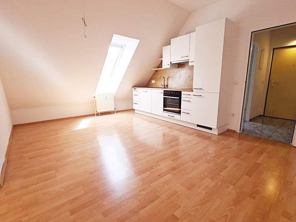 NEILREICHGASSE, sonnige 44 m2 Dachgeschoß, 2 Zimmer, Komplettküche, Duschbad, Parketten, Fernblick