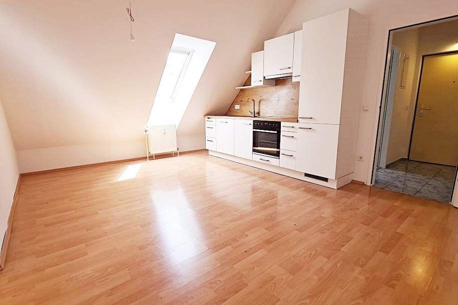NEILREICHGASSE, sonnige 44 m2 Dachgeschoß, 2 Zimmer, Komplettküche, Duschbad, Parketten, Fernblick, Wohnung-miete, 696,35,€, 1100 Wien 10., Favoriten