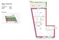 Gepflegte Gartenwohnung mit zwei Zimmern und Außenfläche
