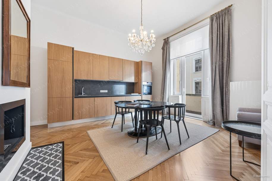 Stilvolle 3-Zimmer Wohnung im begehrten Servitenviertel – komplett möbliert mit 2 Balkonen, Wohnung-miete, 2.442,00,€, 1090 Wien 9., Alsergrund