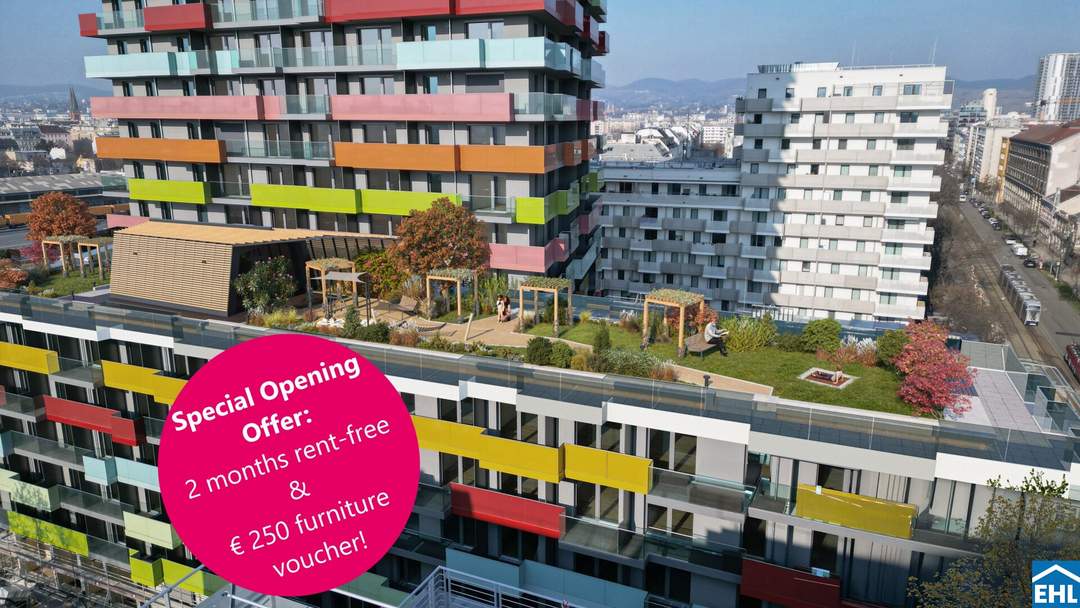 Special Opening Offer: 2 months rent-free & € 250 furniture voucher!