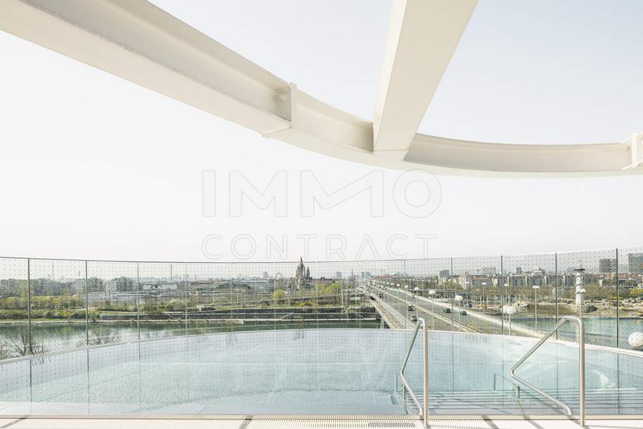 DANUBEFLATS - 45m2 Balkon inkl. Möblierung, Pool und Wellness Bereich - U1 vor der Türe! LUXUS LEBEN AM WASSER, Wohnung-miete, 3.600,00,€, 1220 Wien 22., Donaustadt