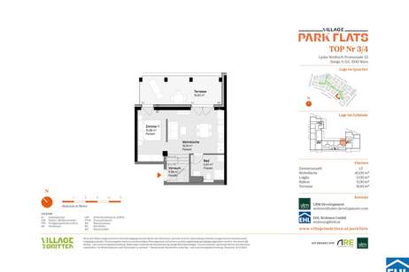 Parknähe und Urbanität – Ihr Anlageobjekt bei den PARK FLATS, Wohnung-kauf, 238.000,€, 1030 Wien 3., Landstraße