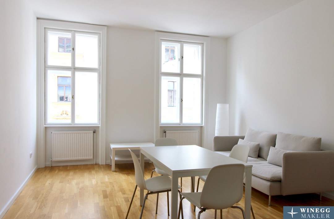 Lichtdurchflutete, neu möblierte 2-Zimmer-Altbauwohnung - Nähe Mariahilfer Straße