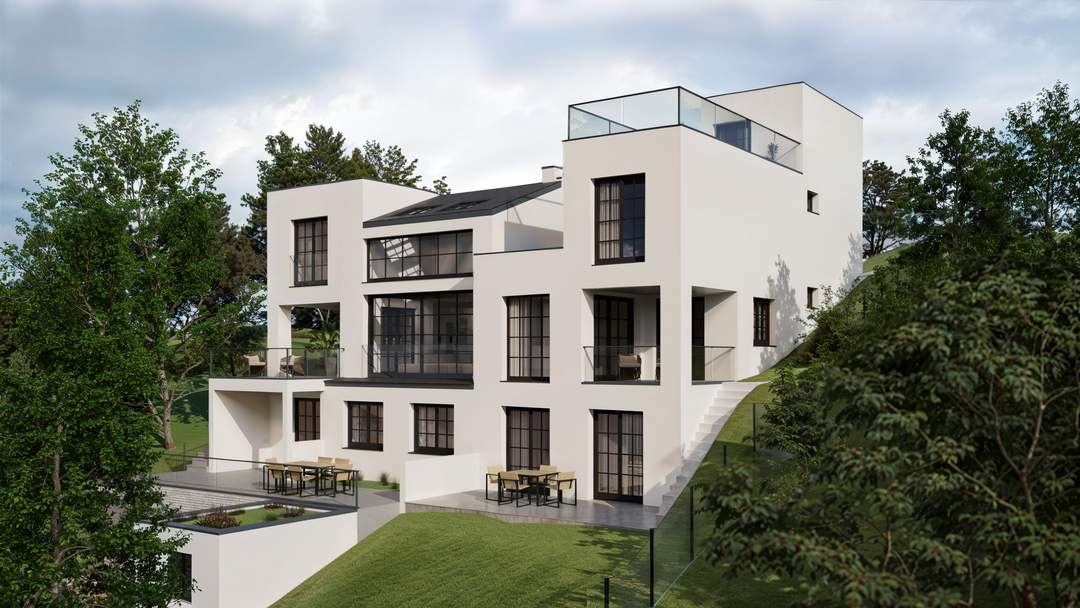 Exklusive Doppelhaushälfte in Grünruhelage der Sophienalpe – Neubau-Erstbezug mit Garten &amp; Panoramablick