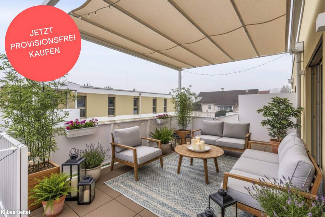 PROVISIONSFREI! 3-Zimmer-Wohnung mit Rundum-Dachterrasse | Zugang von jedem Raum | Großzügig geschnitten