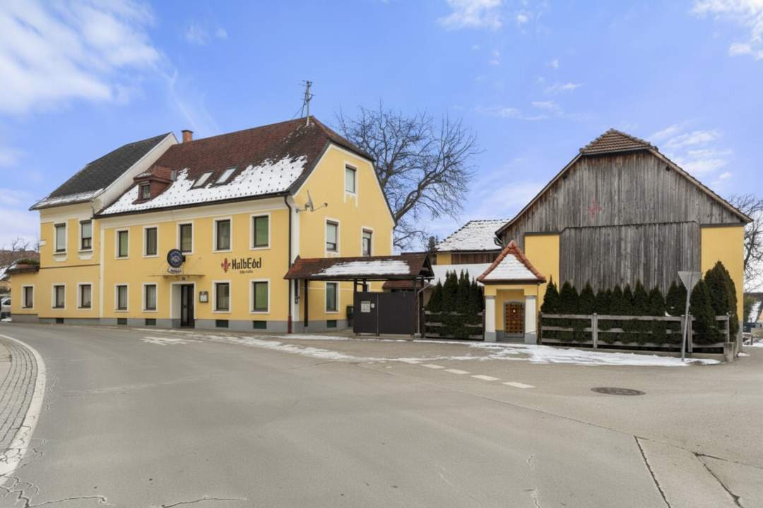 Traditionsreicher Gasthof „HalbEdel“ mit Eventstadl &amp; Appartements in St. Michael bei Wolfsberg im Lavanttal