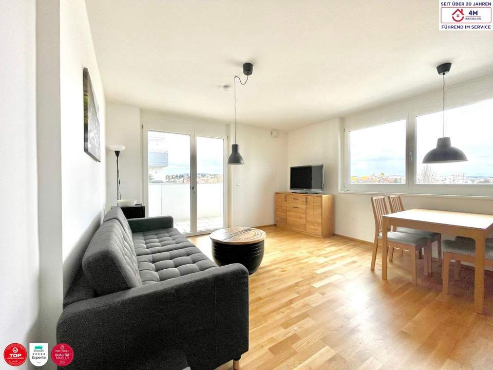 Voll möbliertes 3-Zimmer-Apartment auf Zeit - mit Garage, Balkon & Fernblick, 1230 Wien