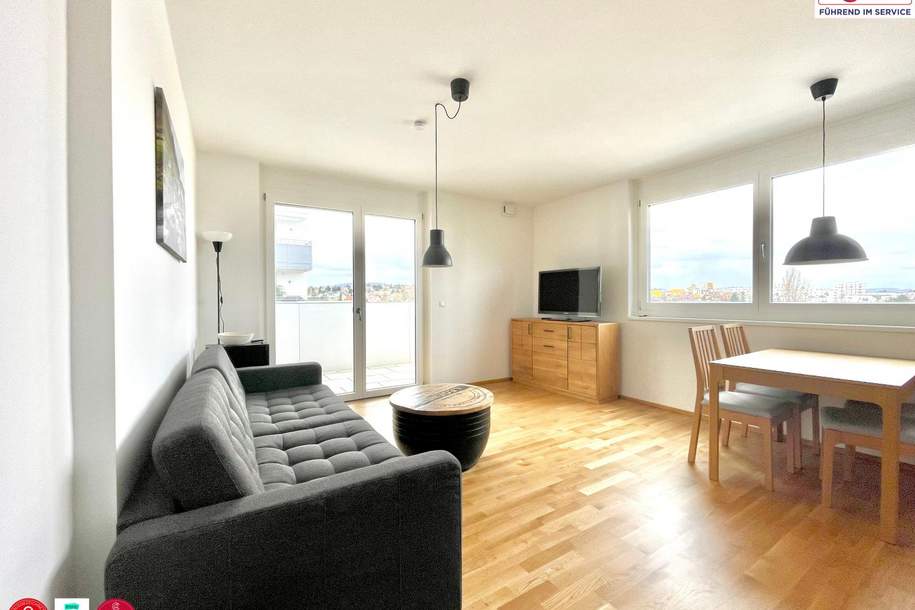 Voll möbliertes 3-Zimmer-Apartment auf Zeit - mit Garage, Balkon & Fernblick, 1230 Wien, Wohnung-miete, 1.747,42,€, 1230 Wien 23., Liesing