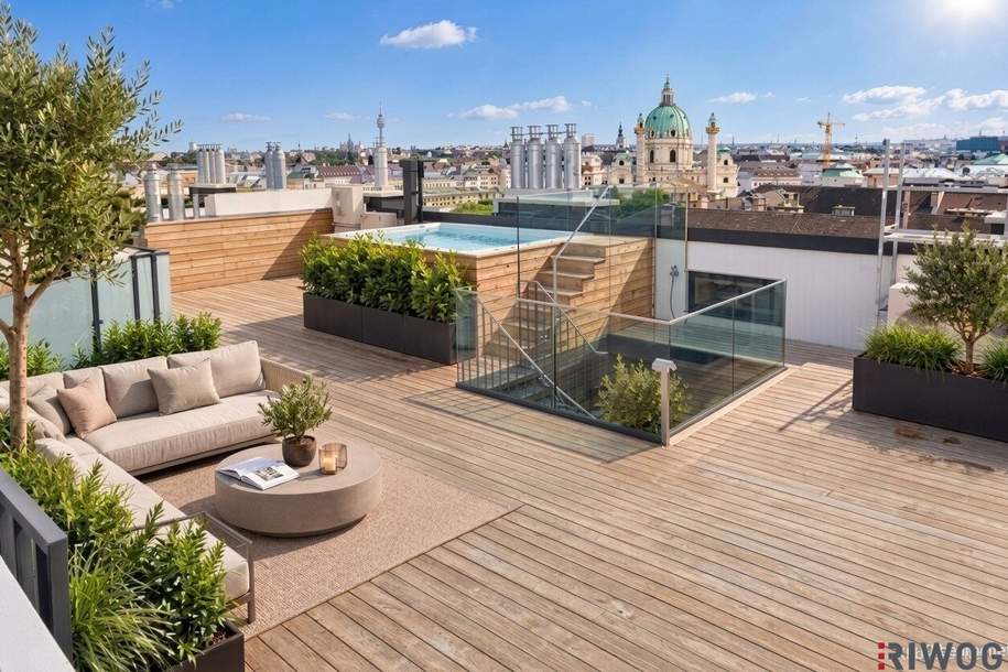 Ring-Penthouse mit Traumblick, Pool und Sauna | 1.Min zur Oper und Kärntnerstr. | 2.Min zum Burggarten, Wohnung-kauf, 7.420.000,€, 1010 Wien 1., Innere Stadt