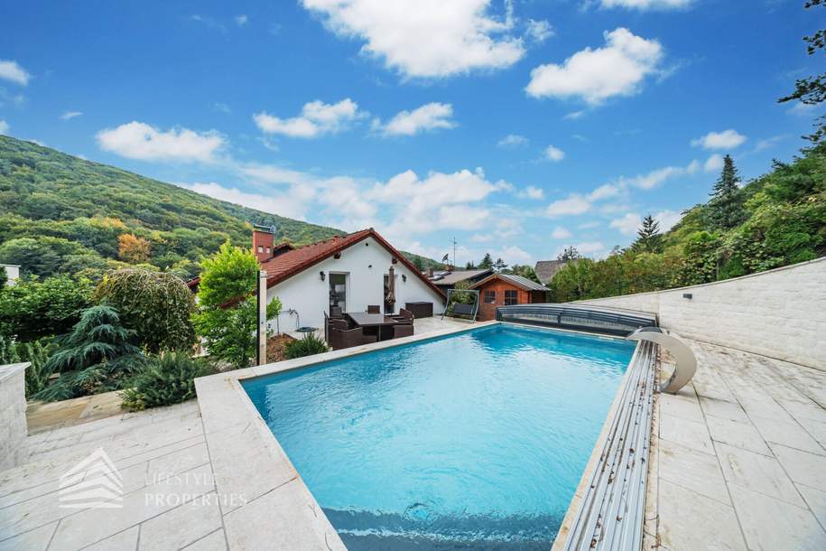 Luxuriöse Villa im Wienerwald – Beheizter Salzwasserpool, Gartenparadies & Premium-Parkmöglichkeiten, Haus-kauf, 1.299.000,€, 1140 Wien 14., Penzing