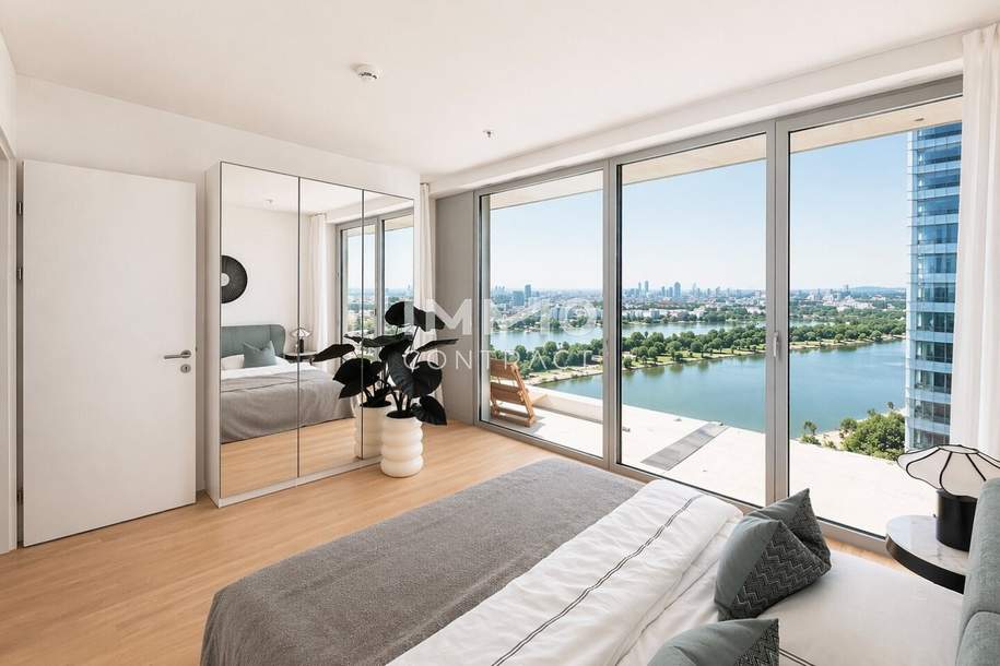39. Etage - 3 Zimmer mit WOW-Blick auf Stephansdom, Prater &amp; Donau, Wohnung-miete, 1.100,00,€, 1220 Wien 22., Donaustadt