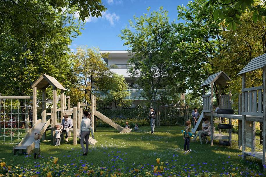 Ihre grüne Wohlfühloase in Graz-Liebenau: 4 Zimmer, 288 m² Garten &amp; 37 m² Terrasse – zukunftssicher mit Luftwärmepumpe &amp; Photovoltaikanlage. Sonderpreis bis Baustart!, Wohnung-kauf, 474.900,€, 8041 Graz(Stadt)