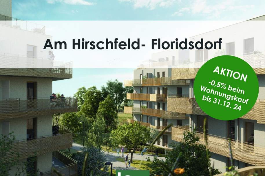 AM HIRSCHFELD - PREISREDUKTION BEI ANKAUF IM AKTIONSZEITRAUM - GEOTHERMIE / WÄRMEPUMPEN – PROVISIONSFREI, Wohnung-kauf, 272.000,€, 1210 Wien 21., Floridsdorf