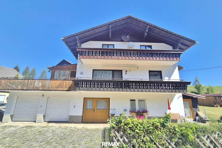 Bad Aussee: Ein,- Zweifamilienhaus mit 2 Balkonen, Terrasse, 3 Garagen, Gartenhütte, Haus-kauf, 680.000,€, 8990 Liezen