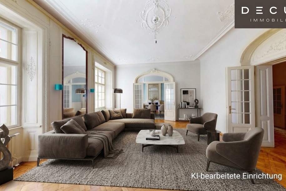 EINZIGARTIGER ALTBAU-TRAUM IM BOTSCHAFTSVIERTEL, STUCK, KAMIN, BELETAGE, 3D-RUNDGANG, Wohnung-miete, 2.974,40,€, 1030 Wien 3., Landstraße