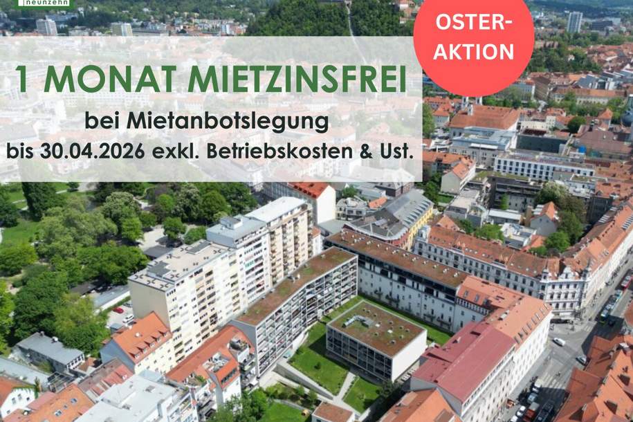 Entspannung im Innenhof, Urbanität vor der Tür – Styria Center, Wohnung-miete, 599,00,€, 8020 Graz(Stadt)