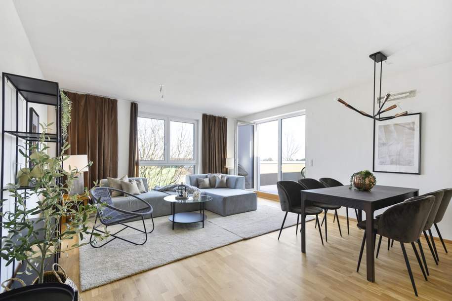 WUNDERSCHÖNE 3-ZIMMER WOHNUNG MIT SÜDBALKON UND BLICK INS GRÜNE, Wohnung-miete, 1.571,32,€, 2751 Wiener Neustadt(Land)