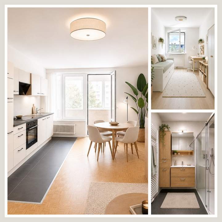 Erstbezug - Innenhof-Grünruhelage nur 350m zur U3: moderne 3-Zimmer, XXL-Regendusche, Loggia