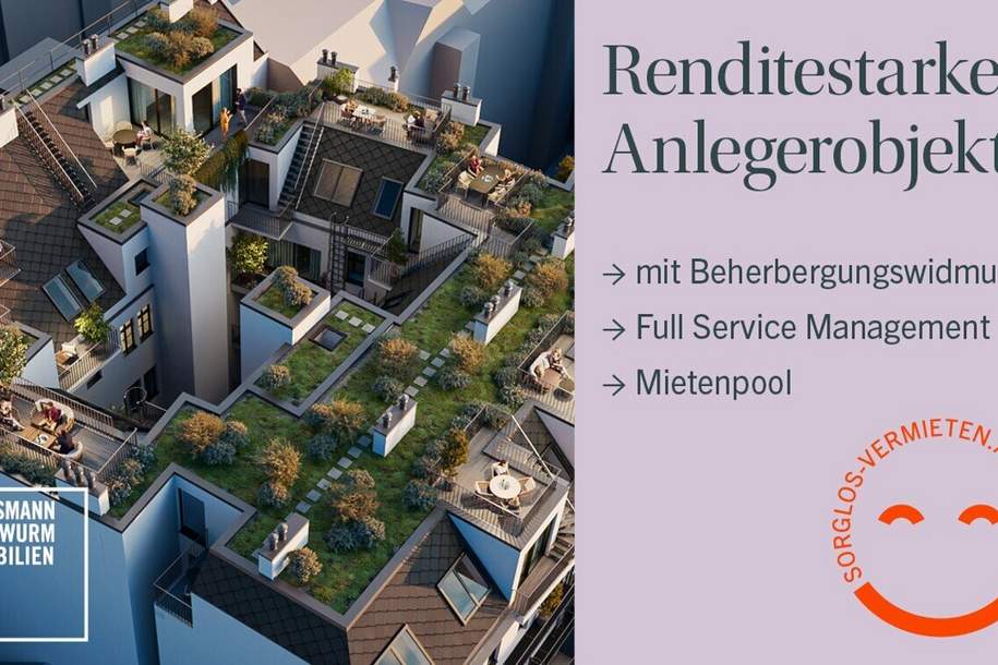 RENDITESTARKES ANLEGEROBJEKT MIT BEHERBERGUNGSWIDMUNG BEI SCHÖNBRUNN, Wohnung-kauf, 165.180,€, 1150 Wien 15., Rudolfsheim-Fünfhaus