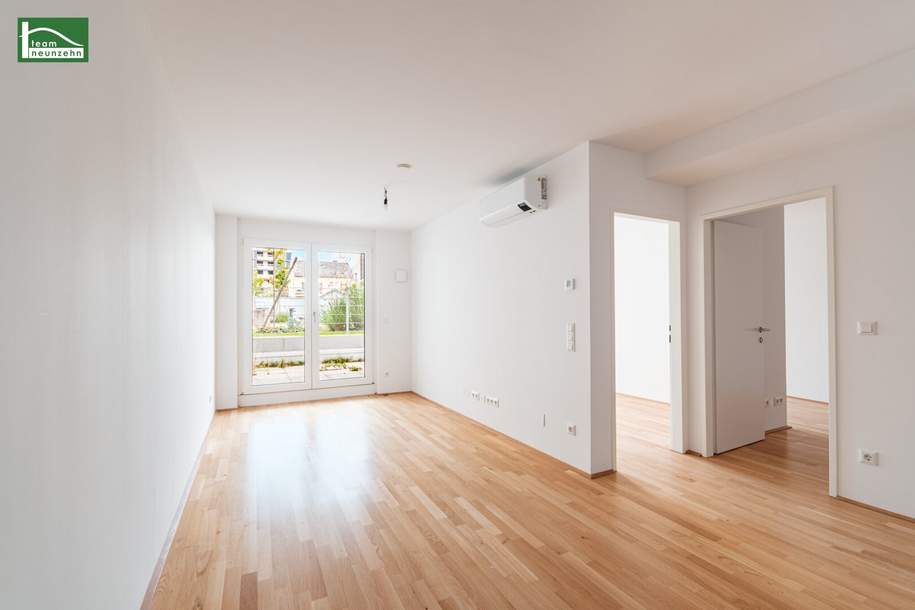 Hochwertiges Neubau-Apartment für Kurzzeitvermietung. Widmung in eine Büroeinheit möglich. Mit Terrasse in sehr guter Lage. Erstbezug! Zu Fuß zur U1 Kagran und zur Alten Donau. Klimaanlage!, Gewerbeobjekt-kauf, 350.000,€, 1220 Wien 22., Donaustadt