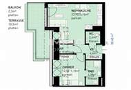 Geräumig, hell, modern - 2-Zimmerwohnung mit großer Terrasse - provisionsfrei