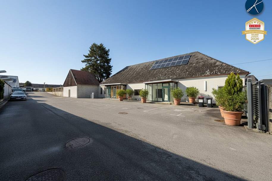 Firmensitz / Betriebsobjekt mit 320m² Büros, 400m² Hallen/Garagen &amp; 750m² Lagerplatz, Gewerbeobjekt-legalform.mietkauf, 1.400.000,€, 3500 Krems an der Donau(Stadt)