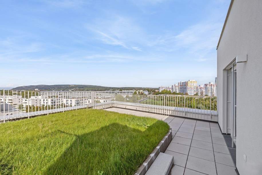 LICHTDURCHFLUTETER 3-ZIMMER-ERSTBEZUG IM DACHGESCHOSS MIT TRAUMHAFTEM DACHGARTEN – PROVISIONSFREI!, Wohnung-kauf, 625.320,€, 1210 Wien 22., Donaustadt