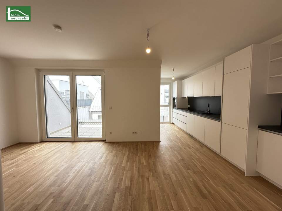 Erstbezug mit Terrasse und hochwertiger Küche nahe Kagraner Platz! Top Ausstattung und Klima-Vorbereitung - JETZT ANFRAGEN